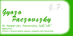 gyozo paczovszky business card
